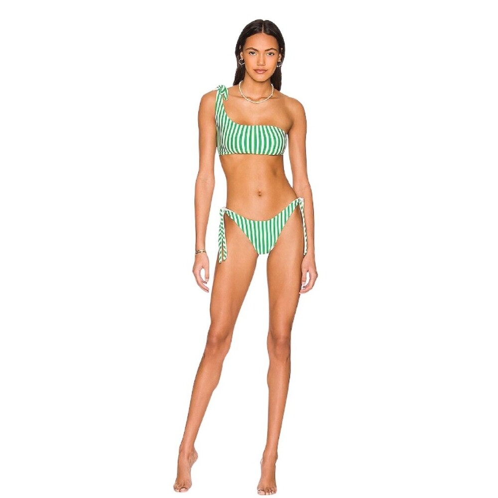 Superdown Green White Stripe Bikini Set NWT Revolve Y2K Beach Vacation Large